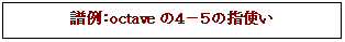 テキスト ボックス: 譜例：octaveの４－５の指使い